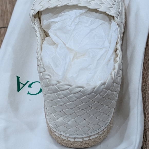 $1295 Mens BOTTEGA VENETA Intrecciato Leather Espadrilles White 45 US 12 - Picture 5 of 10
